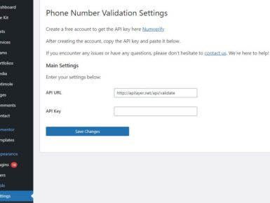 Elementor Phone Number Validation Plugin