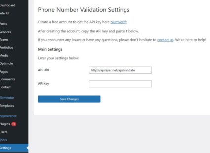 Elementor Phone Number Validation Plugin