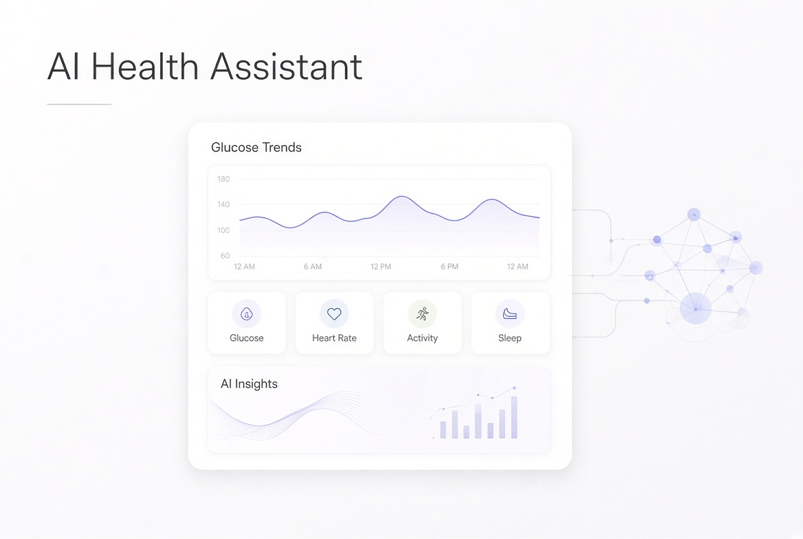 AI health assistant development for personalized glucose monitoring